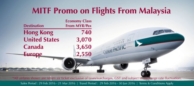Cathay Pacific CX Tickets Promotion